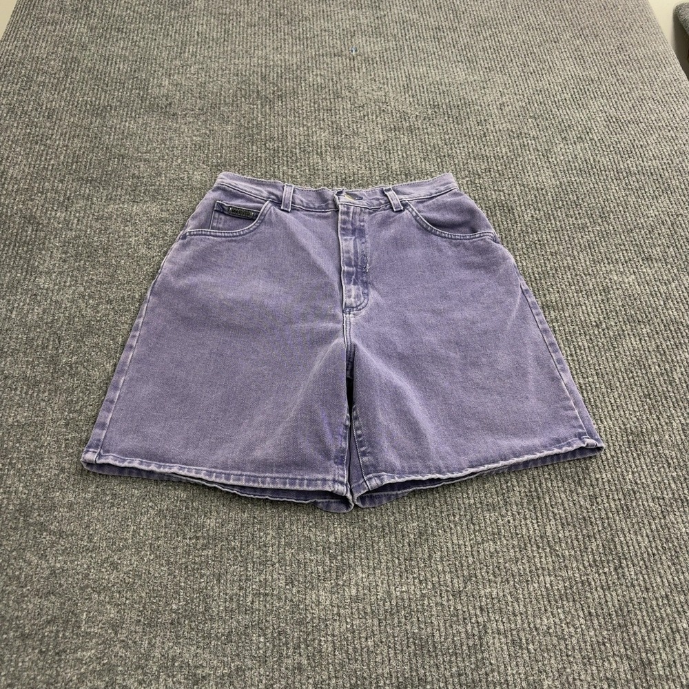 Vintage Lee Shorts Womens 14 Purple Cotton Denim High Waisted Mom Retro 90s
